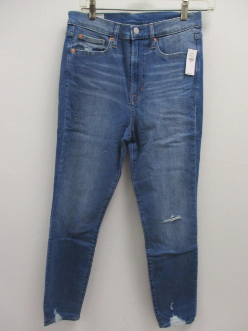 Gap Denim True Skinny Sky High Blue Womens Size 28/6R Distressed Mid Wash Jeans
